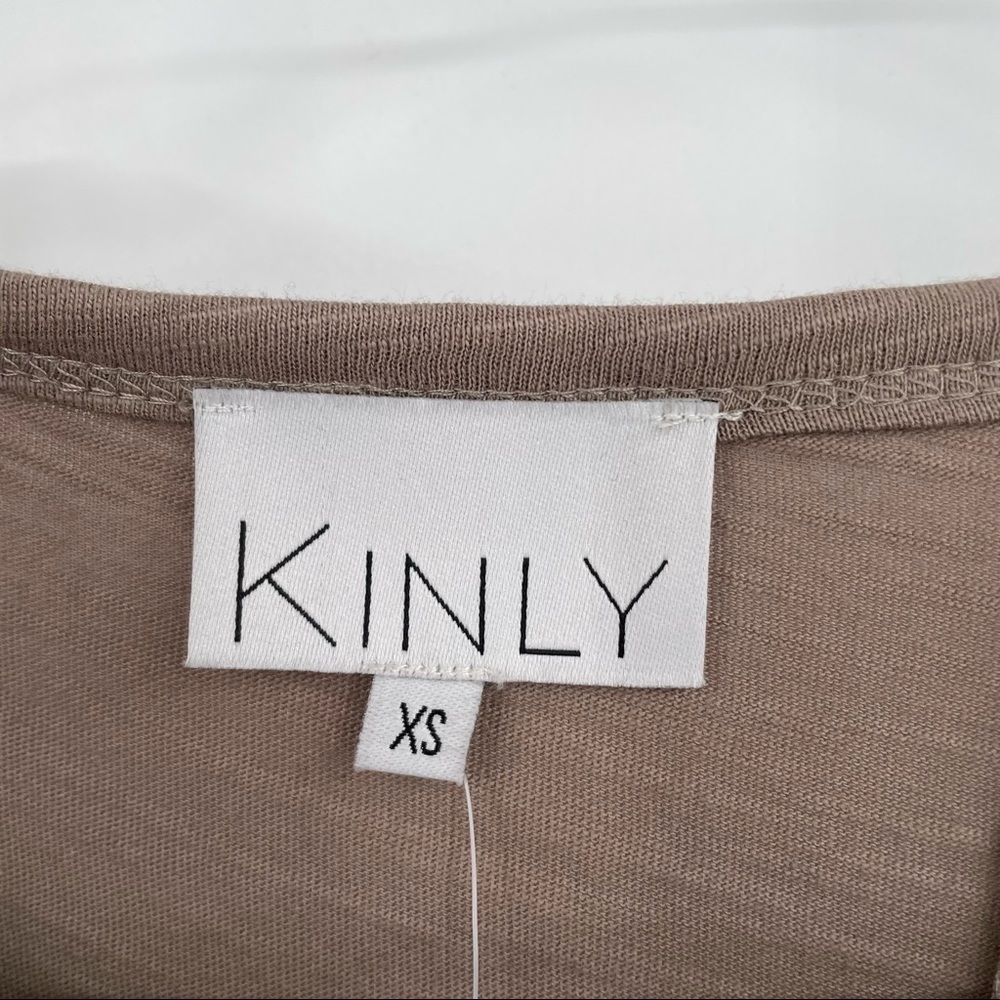 NEW! Kinly Swing Hem Taupe Dress - Picture 8 of 11